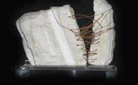Frattura I, marmo e rame, cm 30,5x28x9